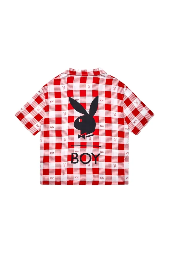 Chemise de vacances Playboy x BOY Gingham Bunny
