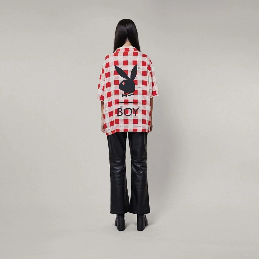 Chemise de vacances Playboy x BOY Gingham Bunny