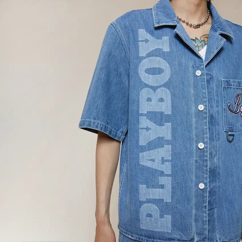 Chemise en denim Playboy x BOY Jumbo Bunny