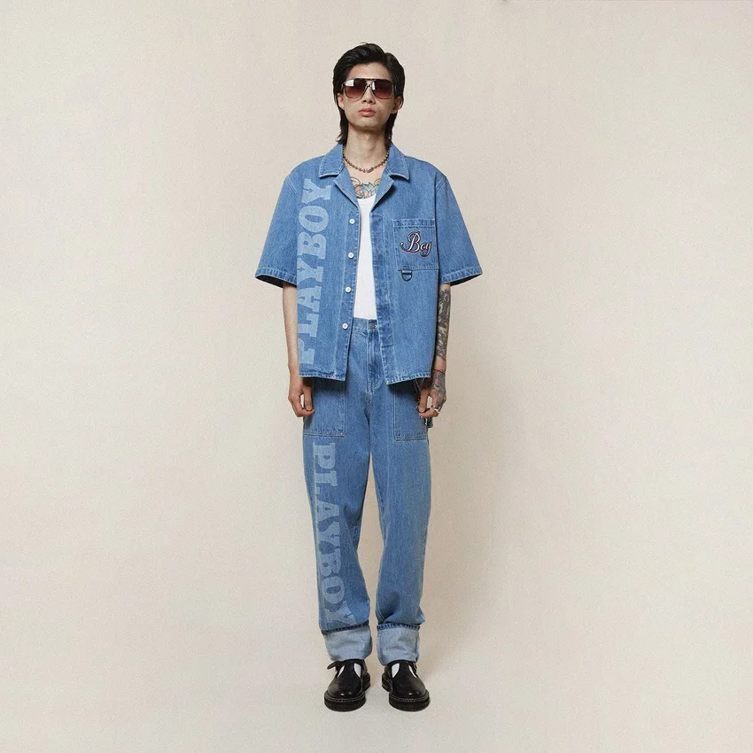 Chemise en denim Playboy x BOY Jumbo Bunny
