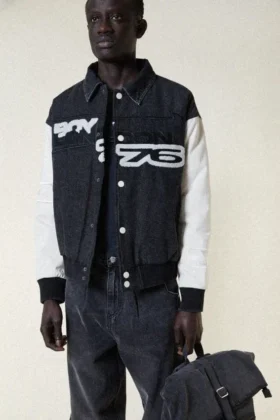 Denim Moto Varsity