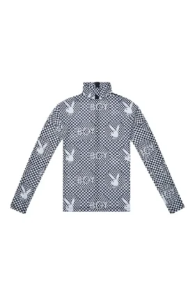 Haut en maille « Checkerboard Vortex » de la collection Playboy x BOY