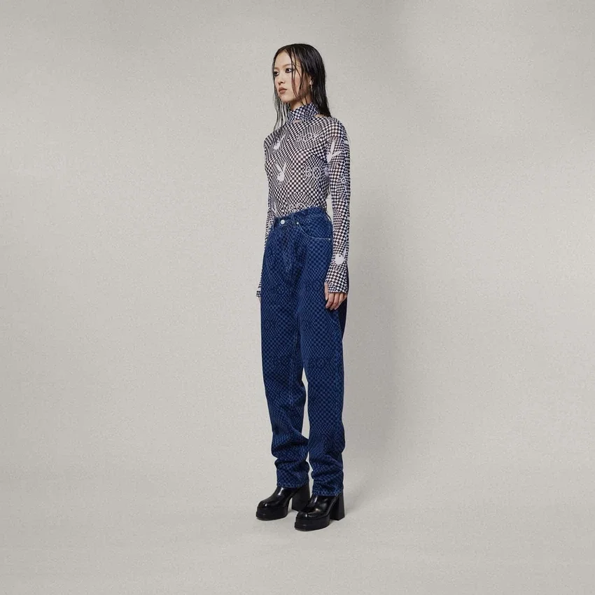 Haut en maille « Checkerboard Vortex » de la collection Playboy x BOY