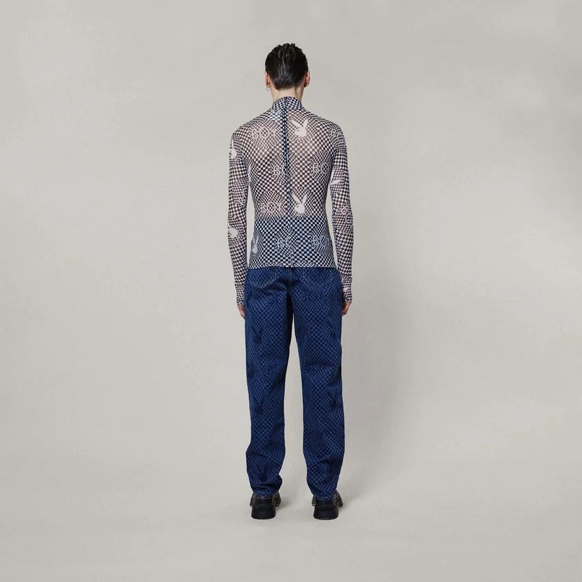 Haut en maille « Checkerboard Vortex » de la collection Playboy x BOY