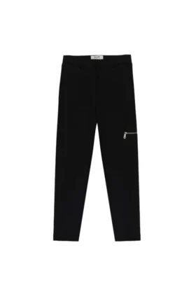 Pantalon ajusté en jersey avec fermeture éclair