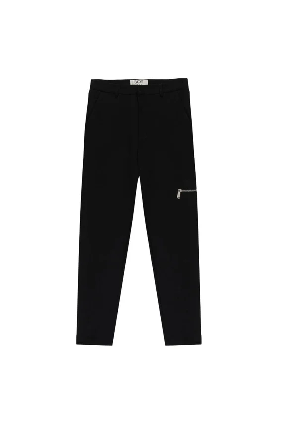 Pantalon ajusté en jersey avec fermeture éclair
