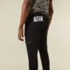 Pantalon ajusté en jersey avec fermeture éclair