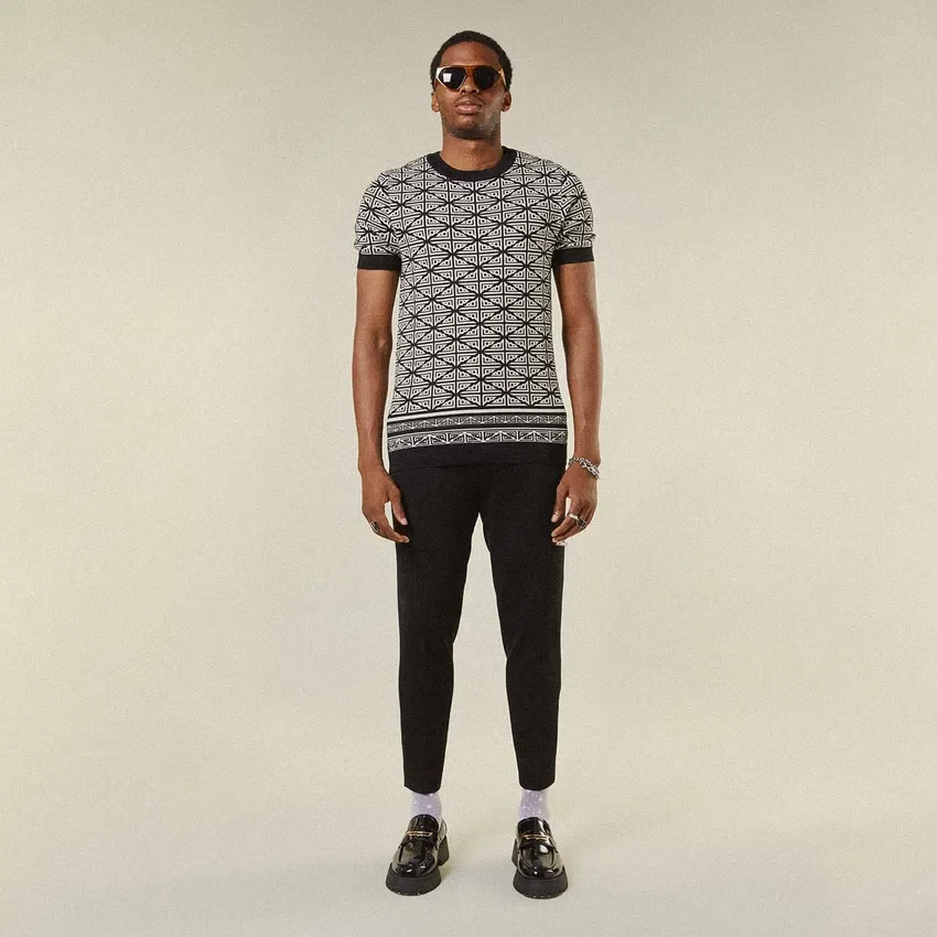 Pantalon ajusté en jersey avec fermeture éclair