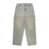 Pantalon en denim vieilli au laser