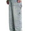 Pantalon en denim vieilli au laser