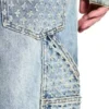 Pantalon en denim vieilli au laser