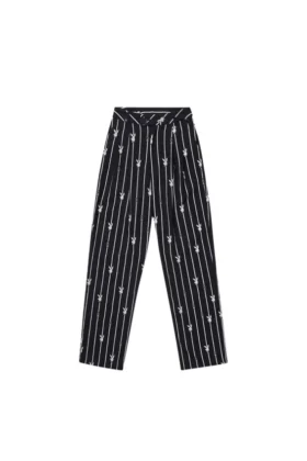 Pantalon à fines rayures Playboy x BOY Bunny