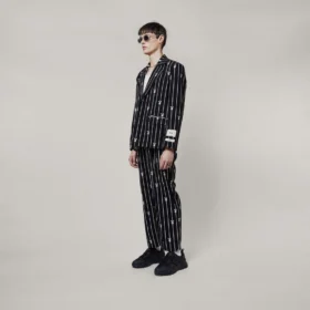 Pantalon à fines rayures Playboy x BOY Bunny