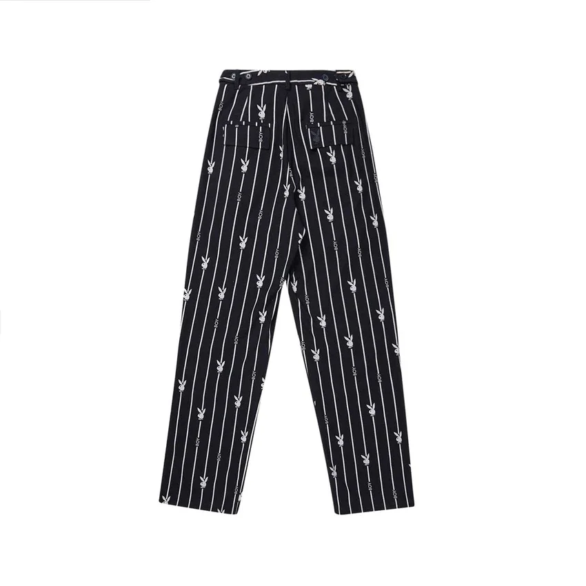 Pantalon à fines rayures Playboy x BOY Bunny