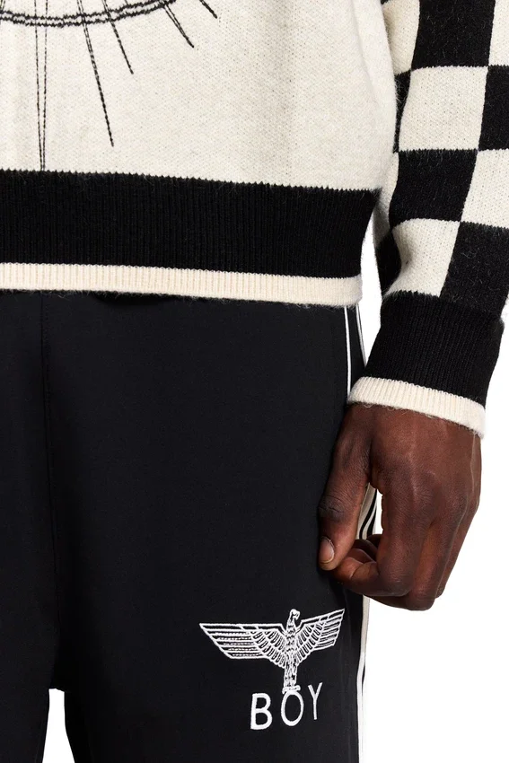 Pull à manches à carreaux