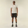 T-shirt polo en maille ajourée