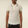 T-shirt polo en maille ajourée
