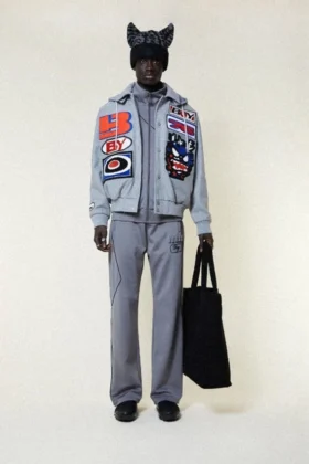 Veste bomber « Moto Sticker » de style universitaire