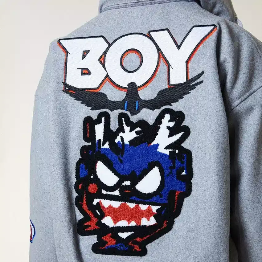 Veste bomber « Moto Sticker » de style universitaire
