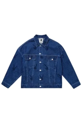 Veste en denim à damier Playboy x BOY