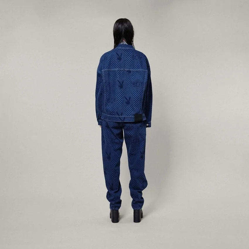 Veste en denim à damier Playboy x BOY
