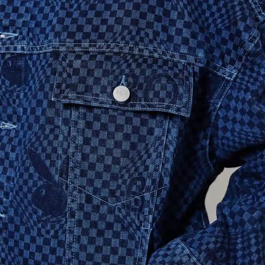 Veste en denim à damier Playboy x BOY