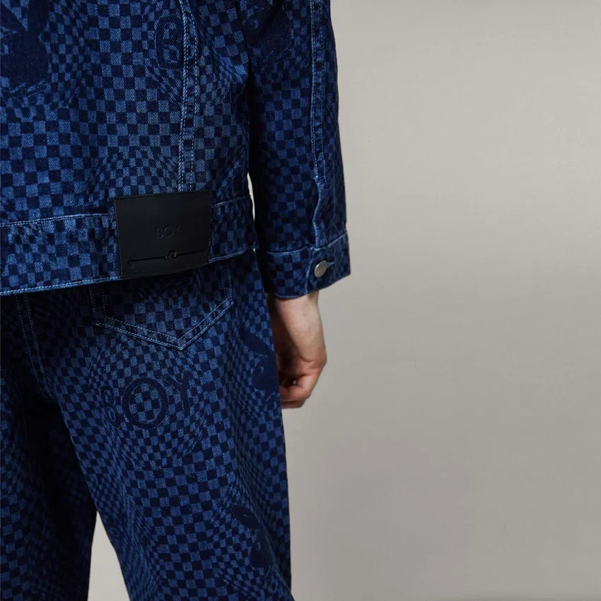 Veste en denim à damier Playboy x BOY
