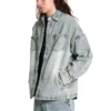 Veste en denim délavé au laser