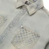 Veste en denim délavé au laser