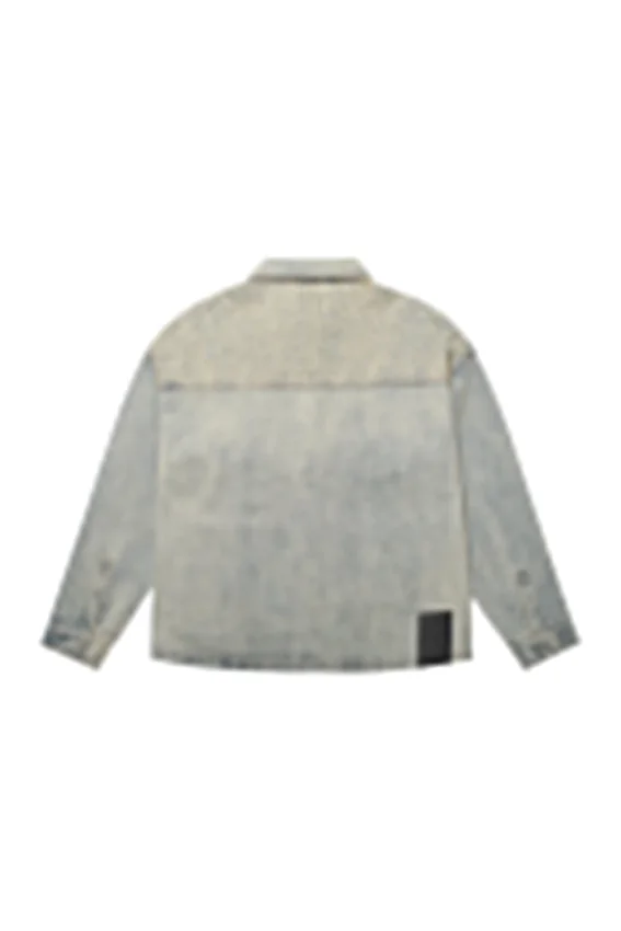 Veste en denim délavé au laser